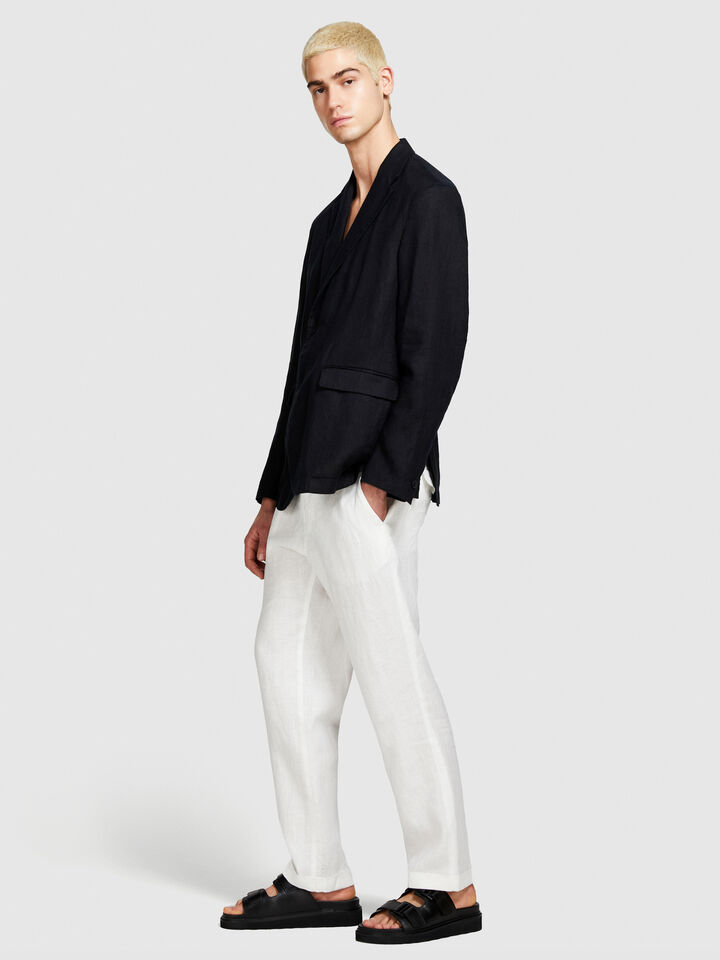 100% linen blazer - men's blazers - Black | Sisley image number 2
